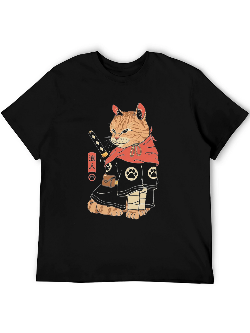 Samurai Cat T-Shirt - Unique Graphic Tee