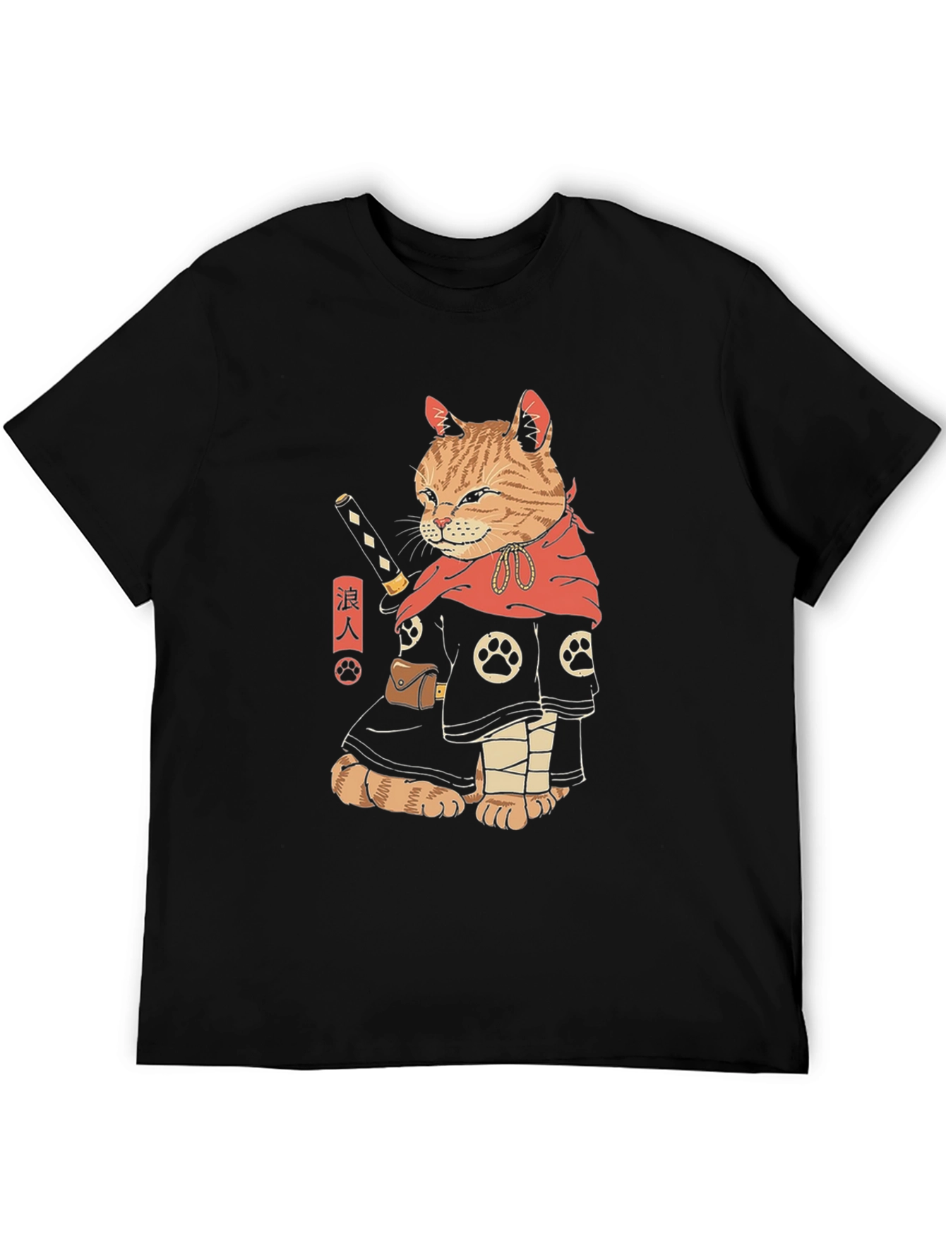 Samurai Cat T-Shirt - Unique Graphic Tee