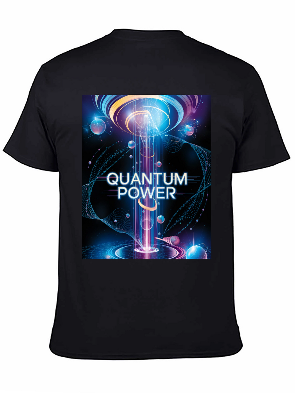Quantum Power Graphic Tee - Black Cotton T-Shirt