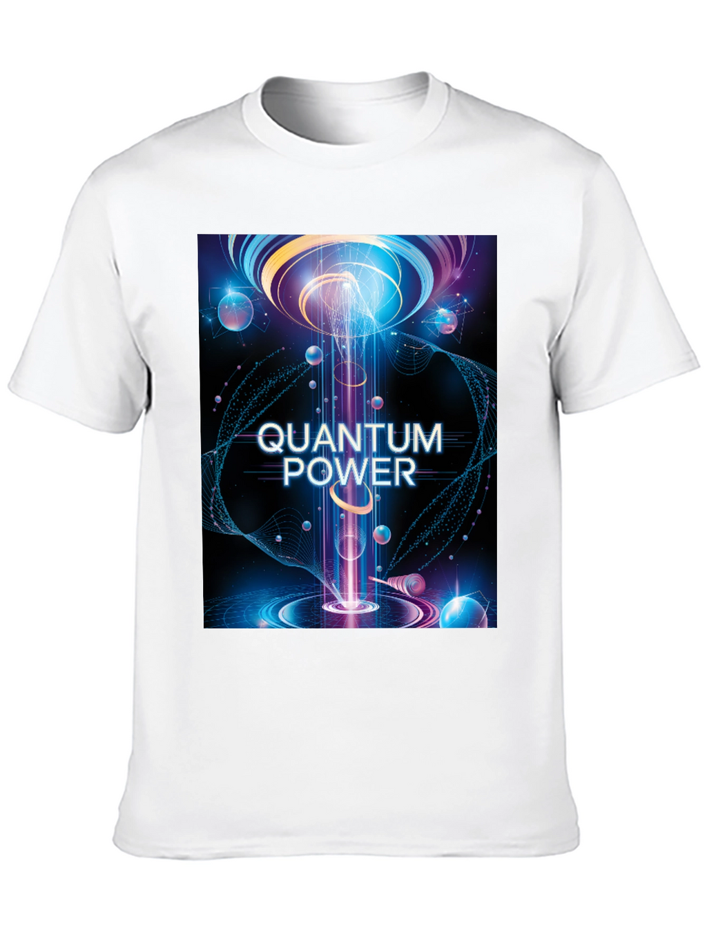 Quantum Power Graphic Tee - Black Cotton T-Shirt
