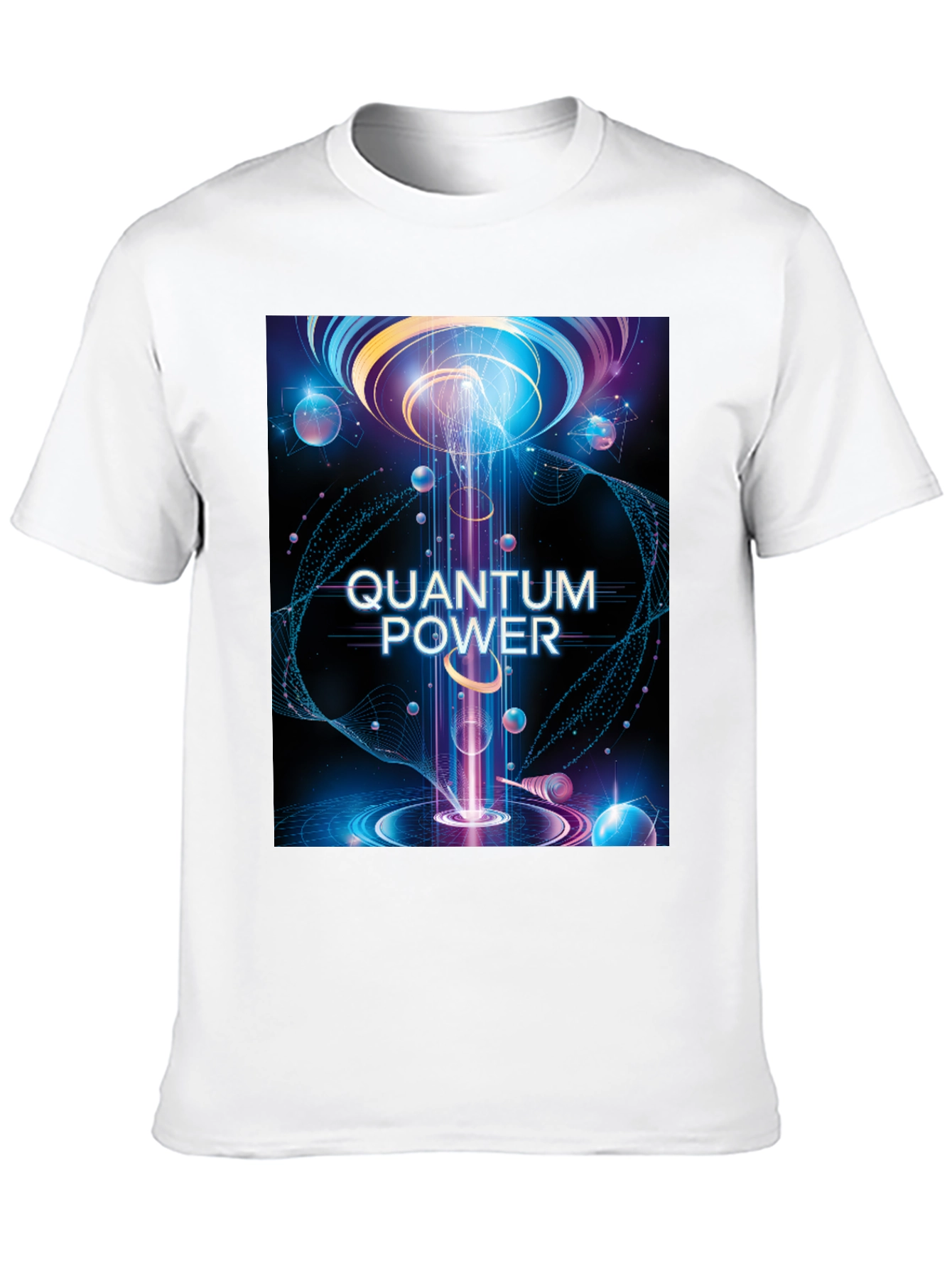 Quantum Power Graphic Tee - Black Cotton T-Shirt