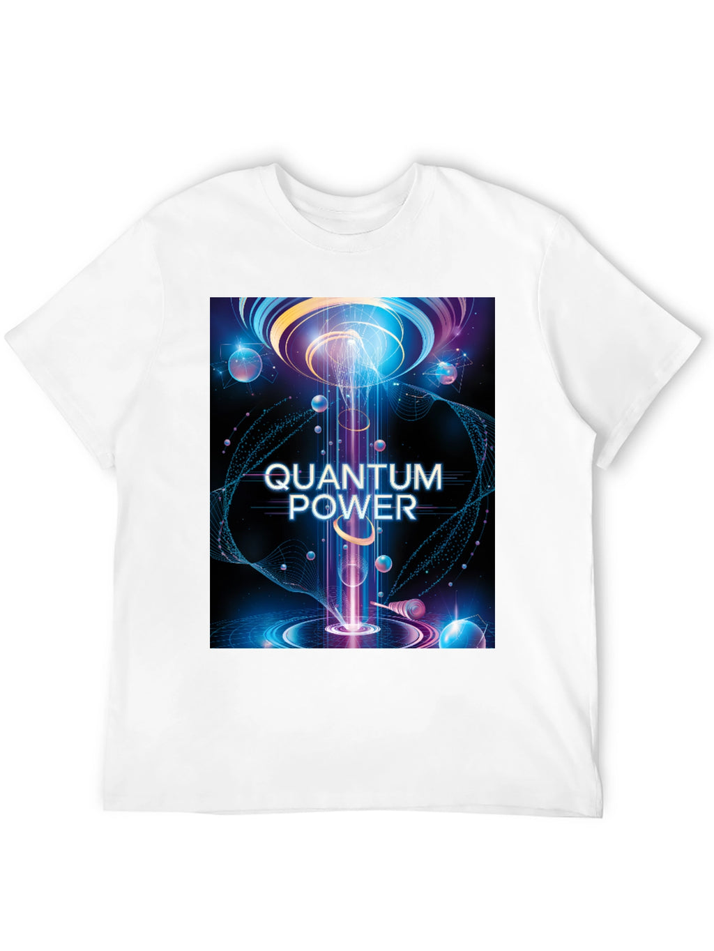 Quantum Power Graphic Tee - Black Cotton T-Shirt