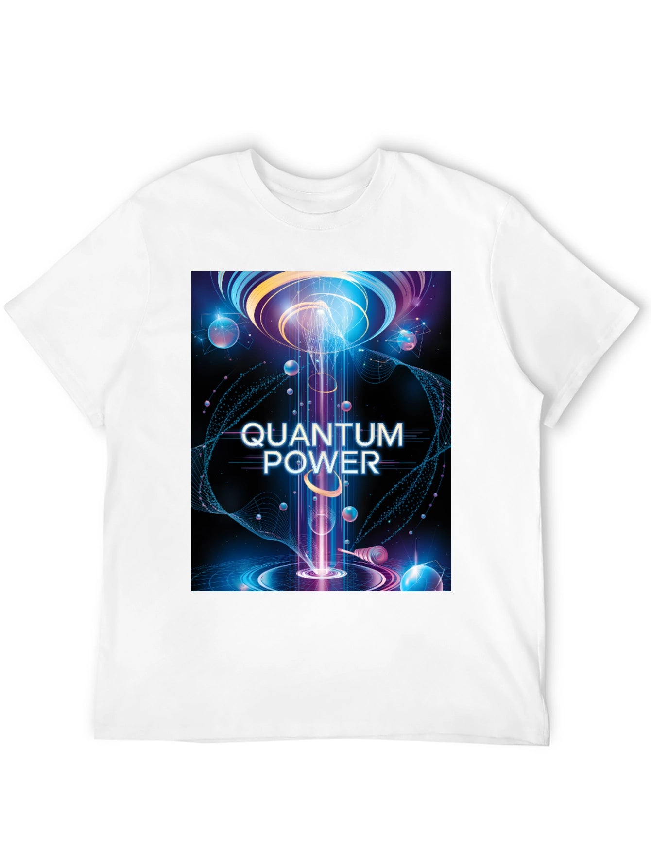Quantum Power Graphic Tee - Black Cotton T-Shirt