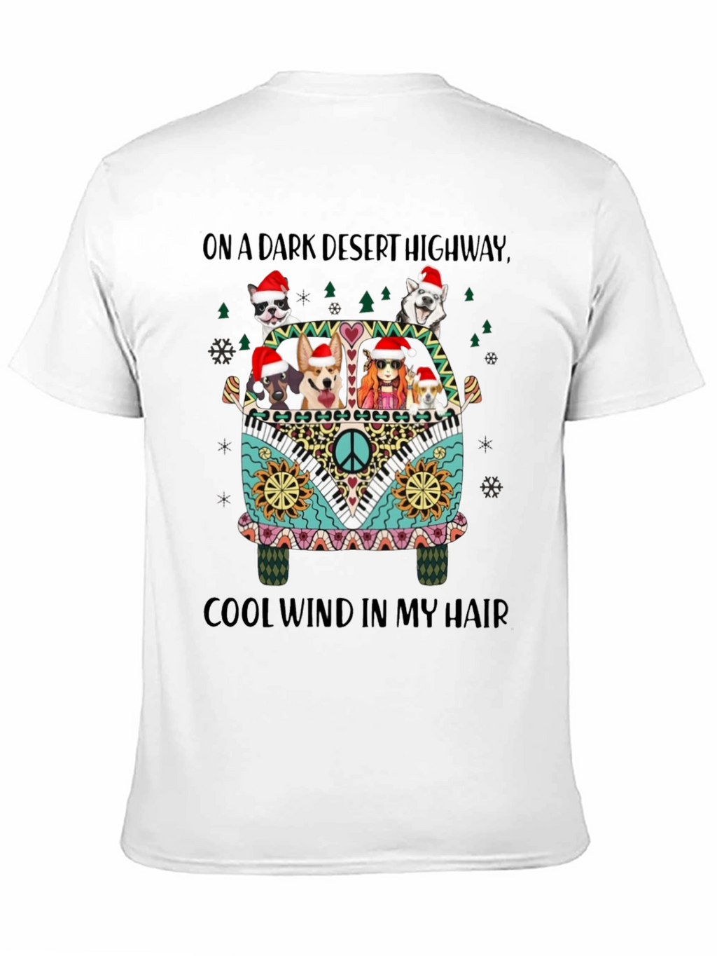 Dogs in Hippie Van Christmas Tee