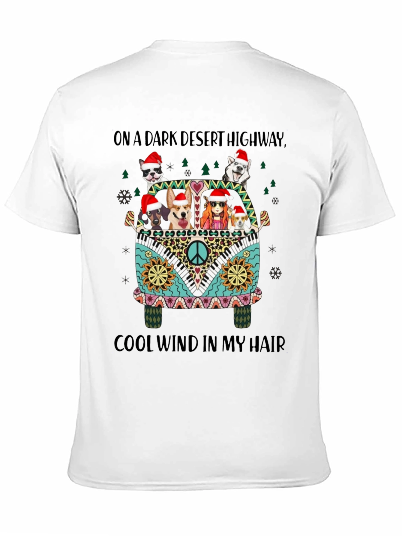 Dogs in Hippie Van Christmas Tee