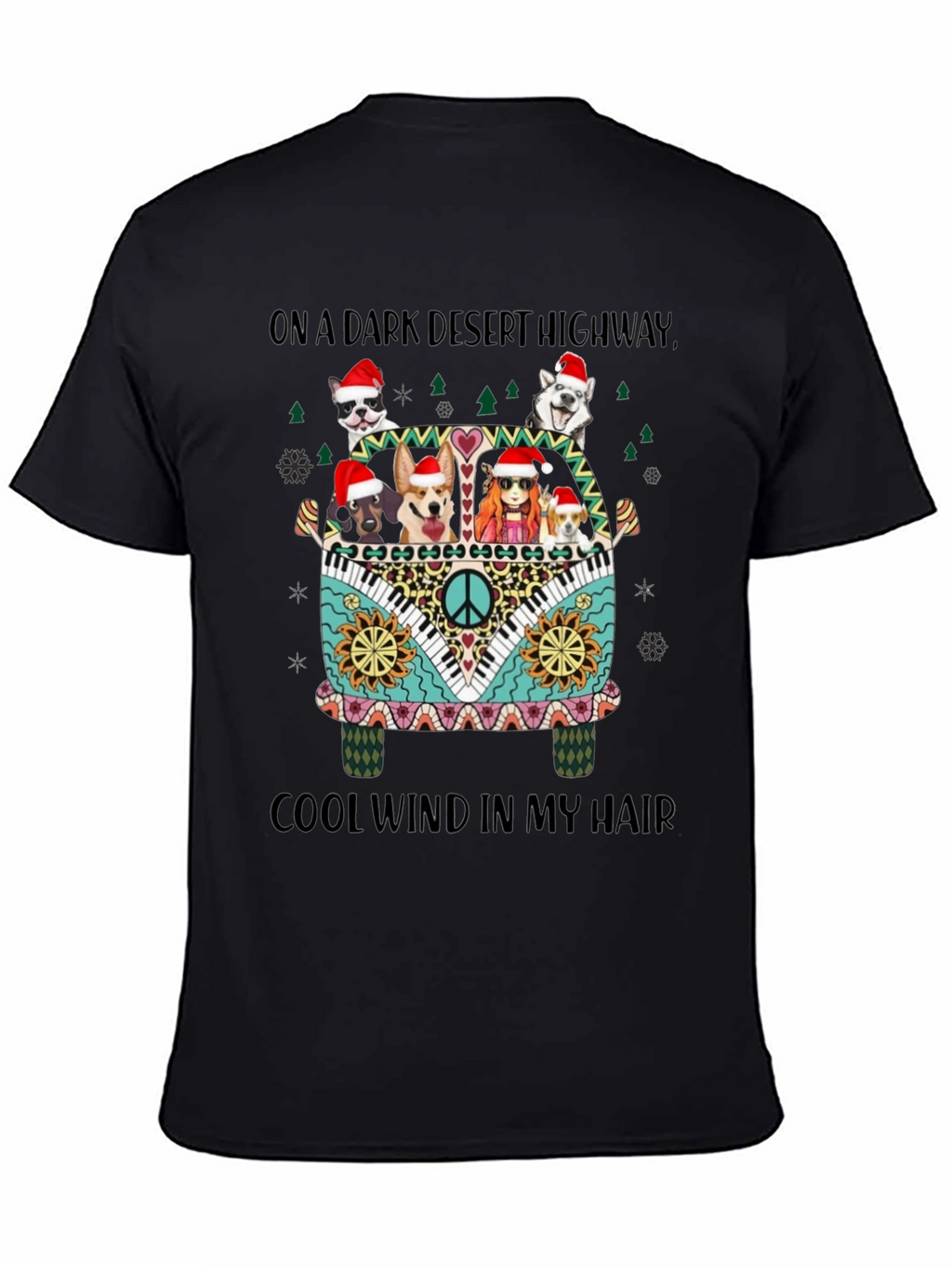 Dogs in Hippie Van Christmas Tee