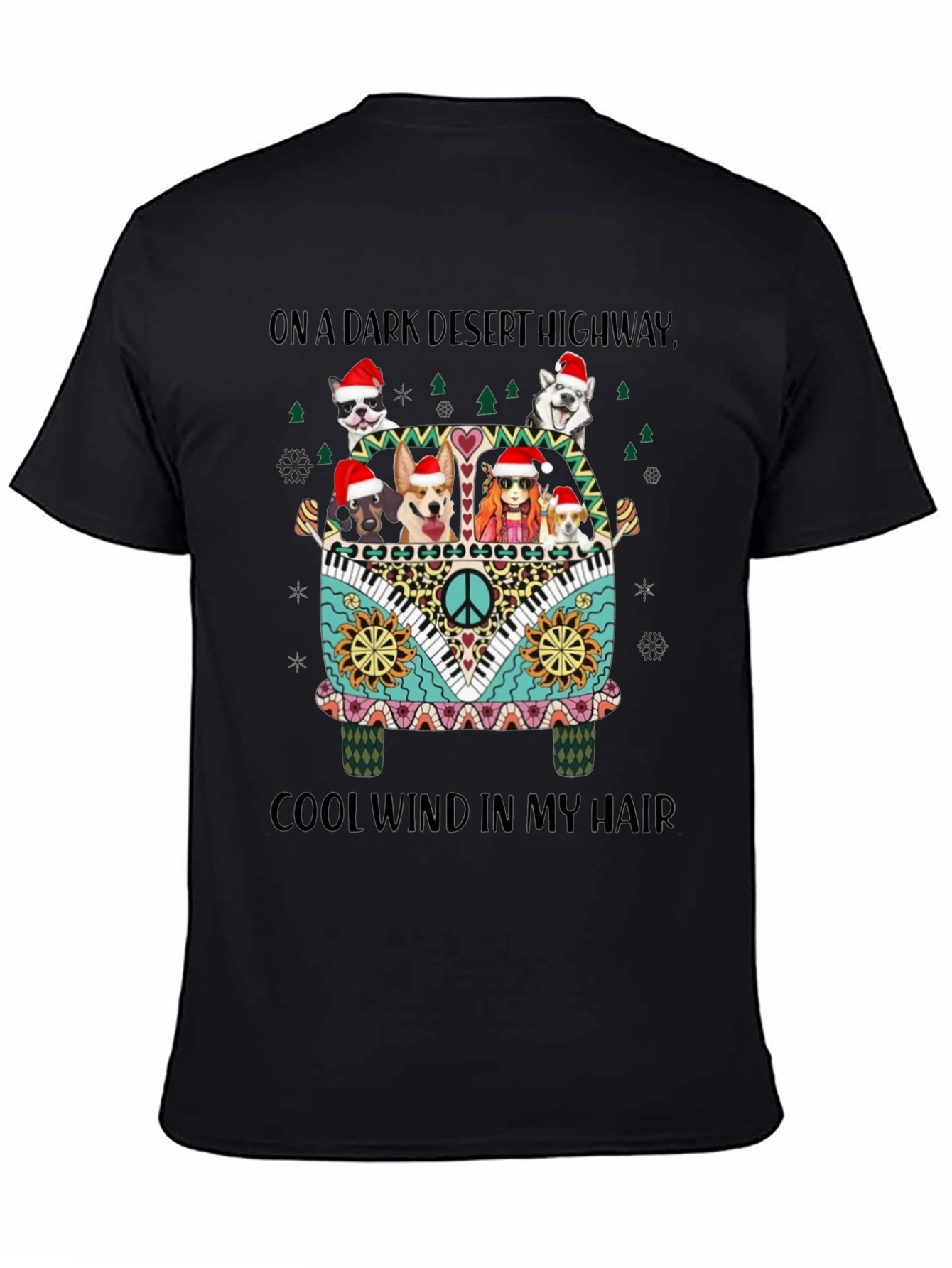 Dogs in Hippie Van Christmas Tee