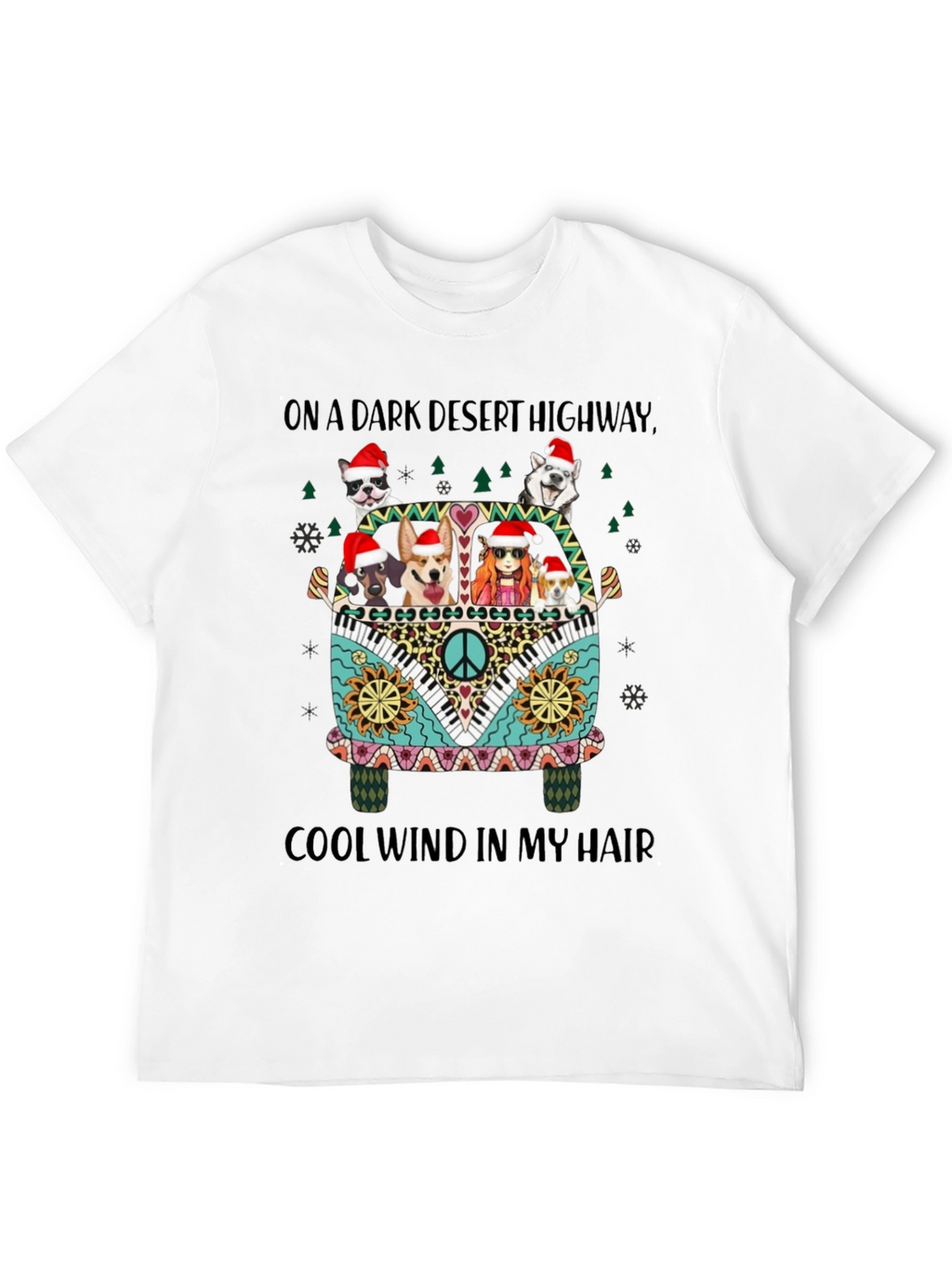 Dogs in Hippie Van Christmas Tee