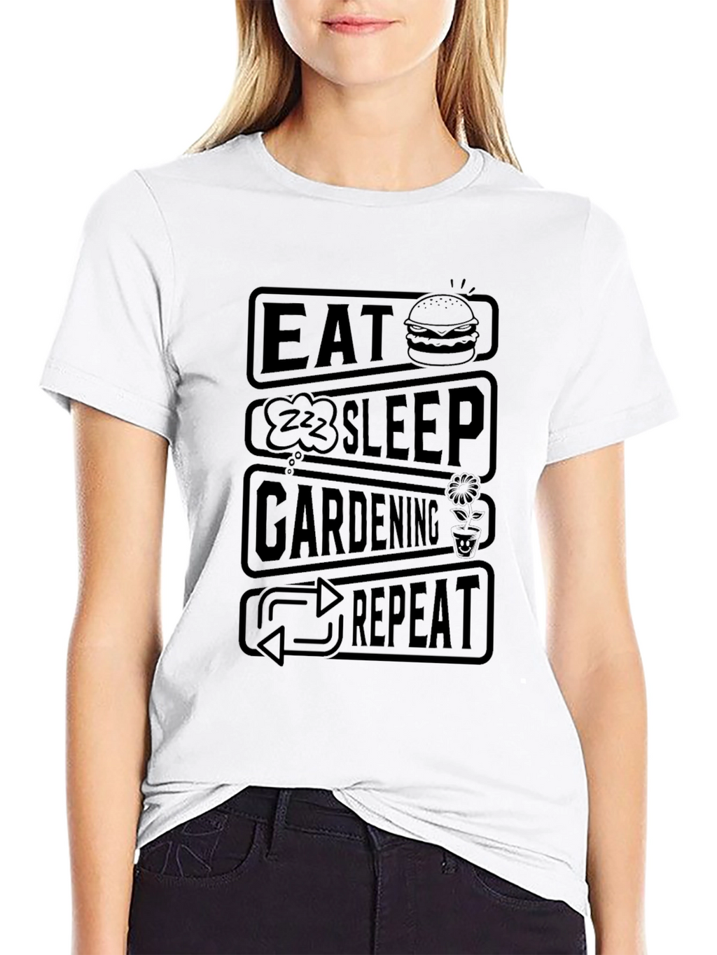 Eat Sleep Gardening Repeat Graphic Tee