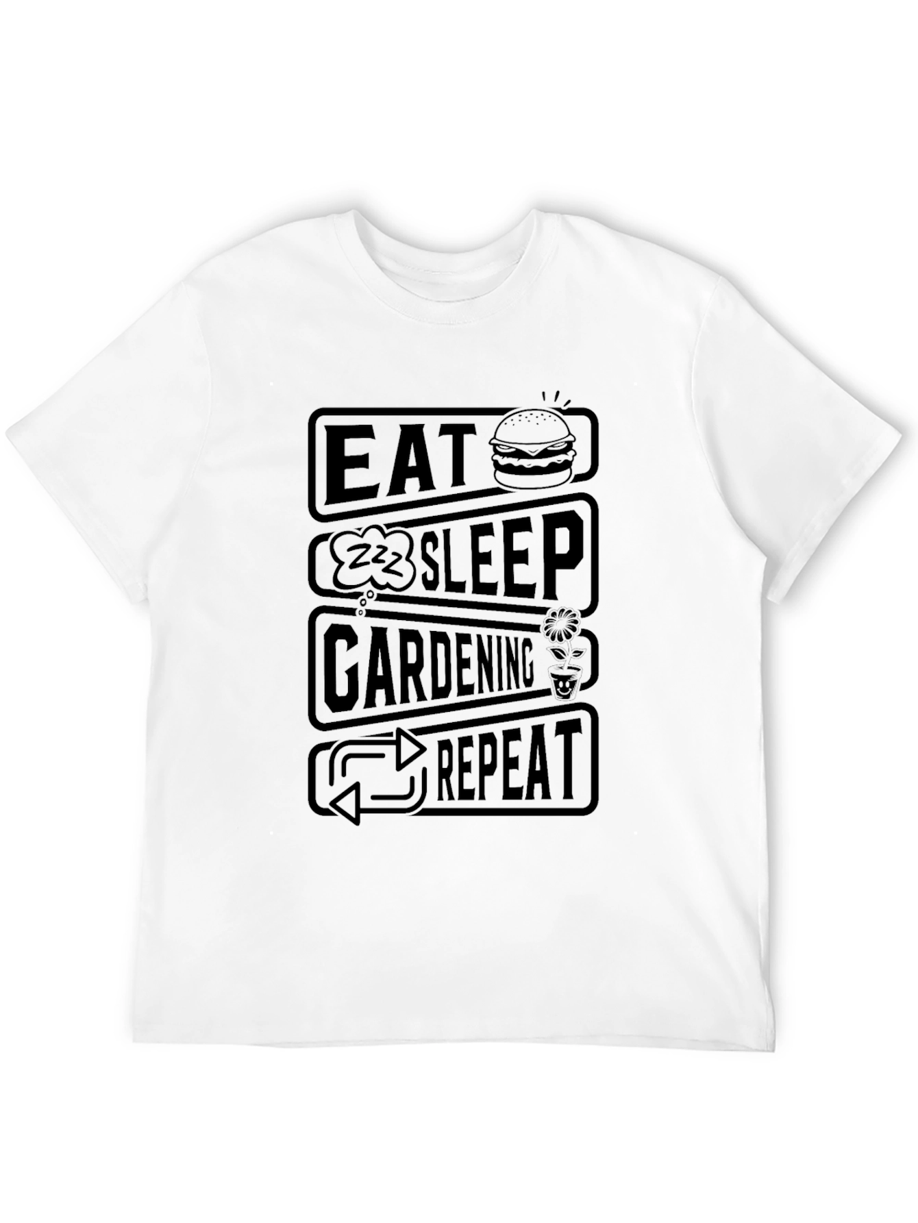 Eat Sleep Gardening Repeat Graphic Tee