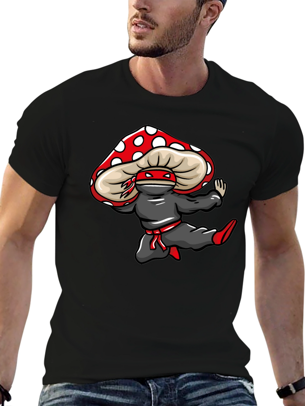 Mushroom Ninja T-Shirt - Unique Graphic Tee