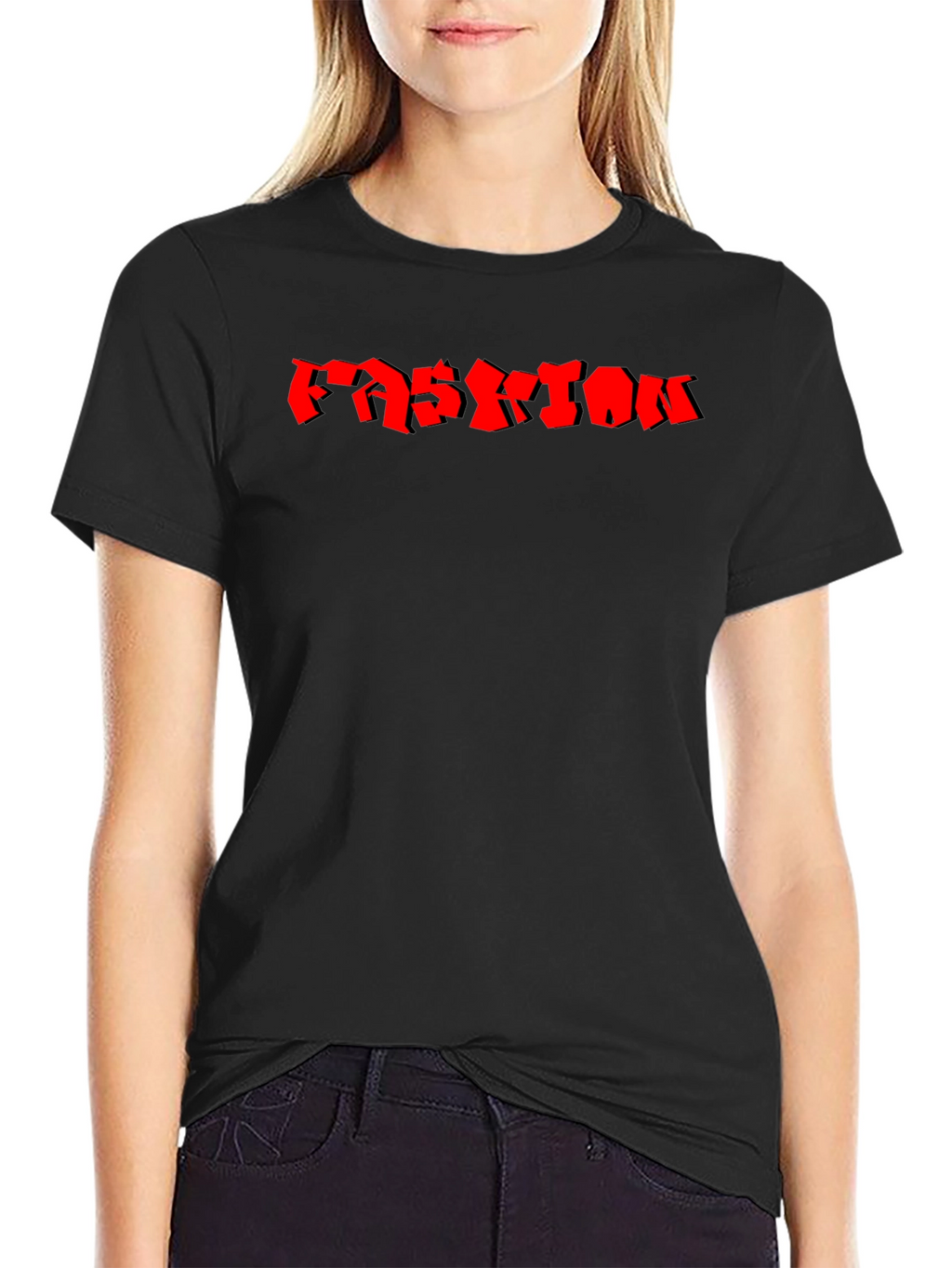 Mens Black Fashion Graphic T-Shirt