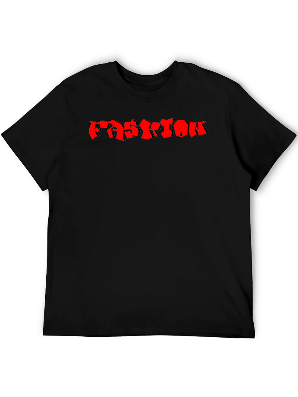 Mens Black Fashion Graphic T-Shirt