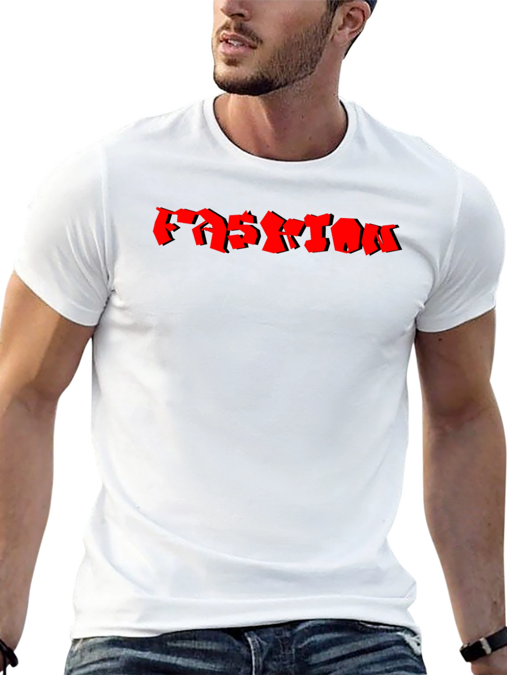 Mens Black Fashion Graphic T-Shirt