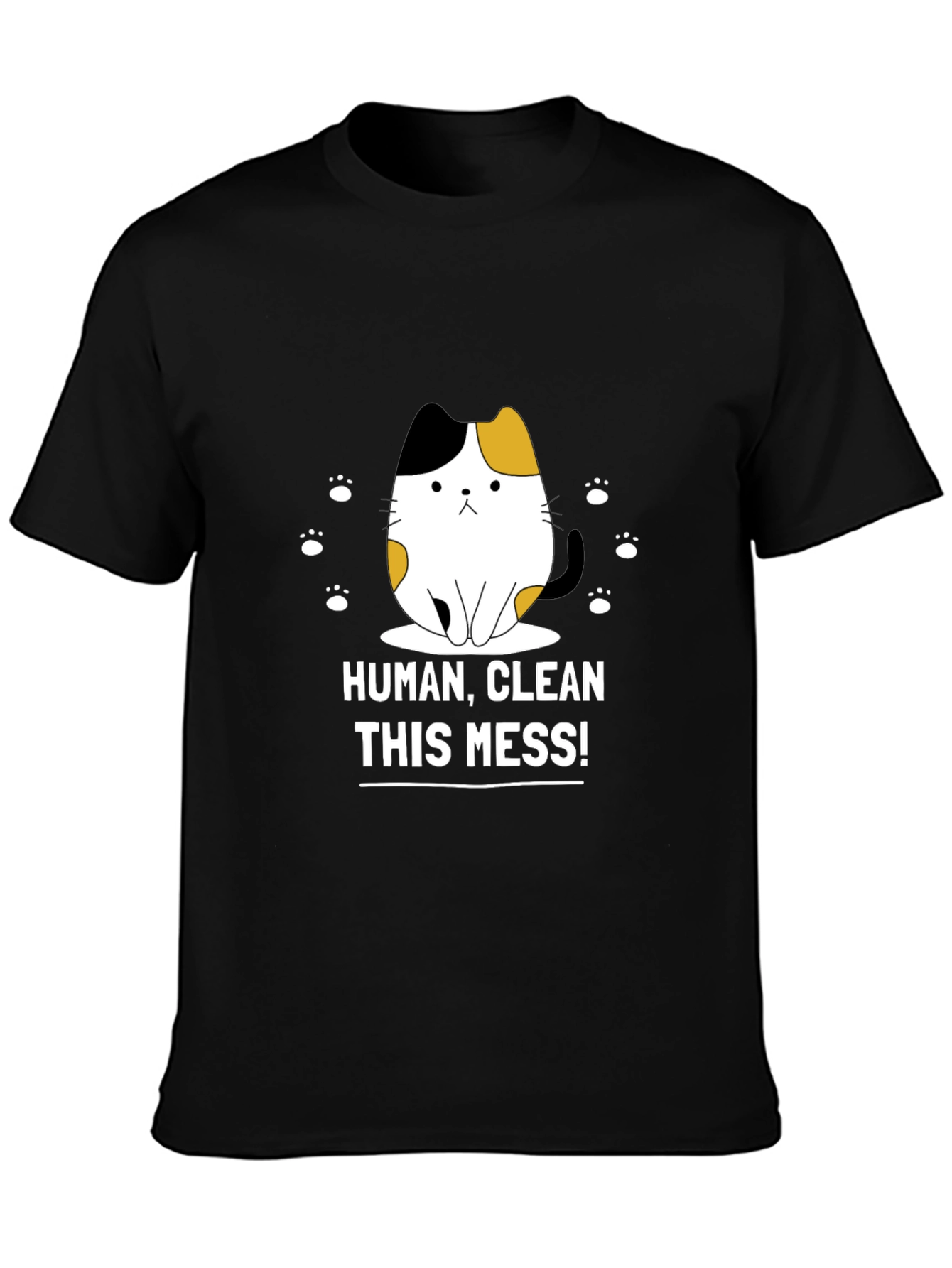 Funny Cat Graphic T-Shirt - Clean This Mess!