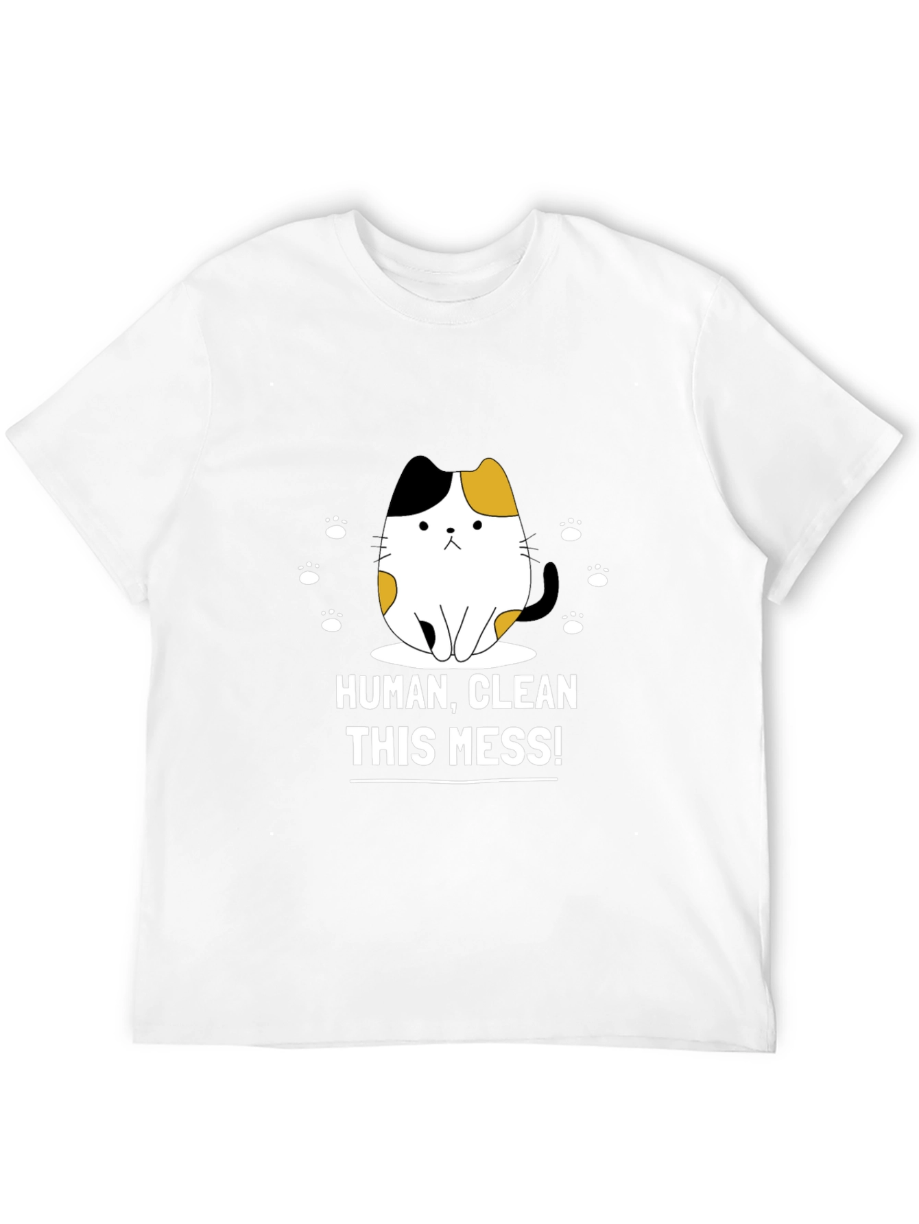 Funny Cat Graphic T-Shirt - Clean This Mess!