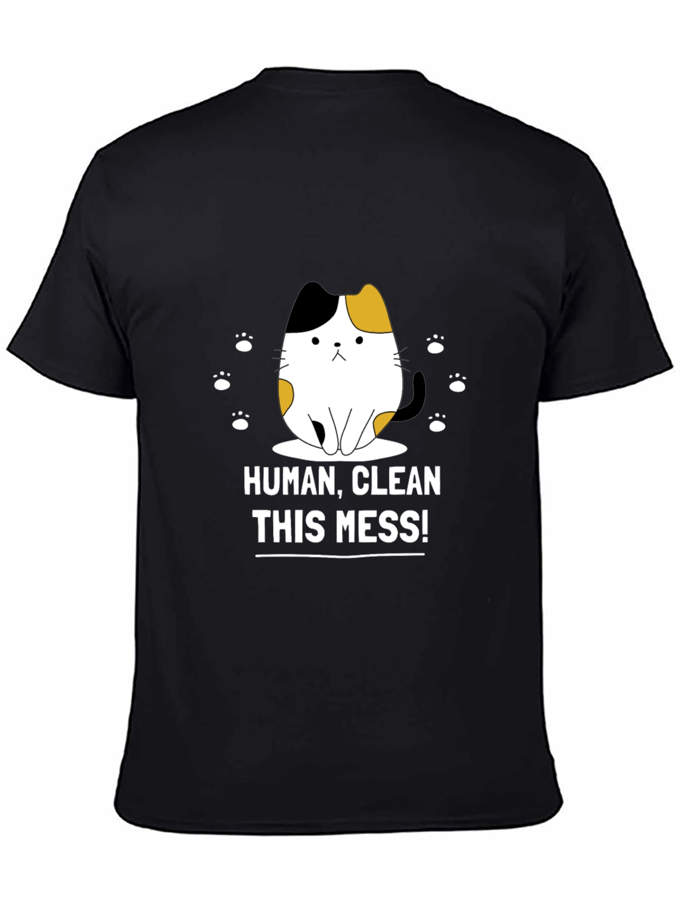 Funny Cat Graphic T-Shirt - Clean This Mess!