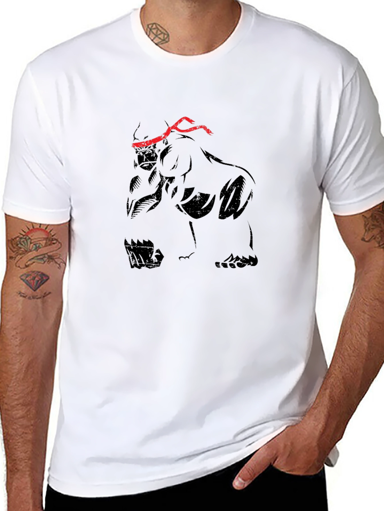 Gorilla Ninja T-Shirt - Black Graphic Tee