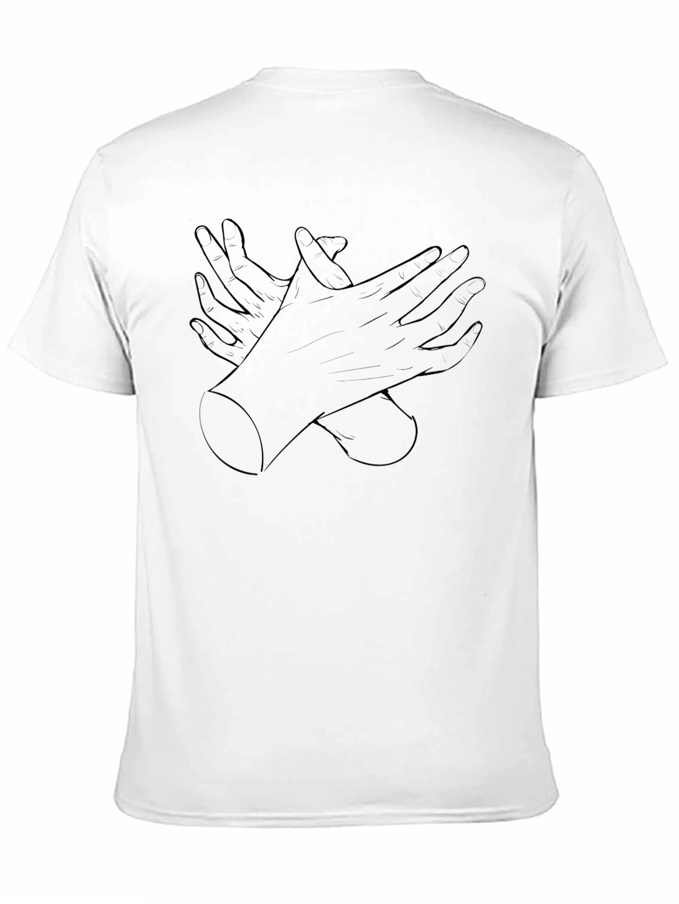 Crossed Hands Graphic Print Mens Black T-Shirt