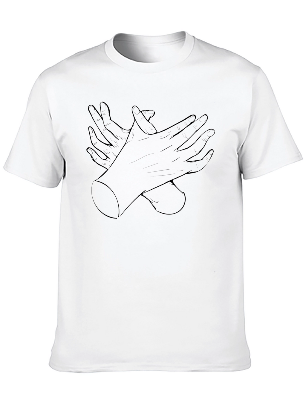 Crossed Hands Graphic Print Mens Black T-Shirt