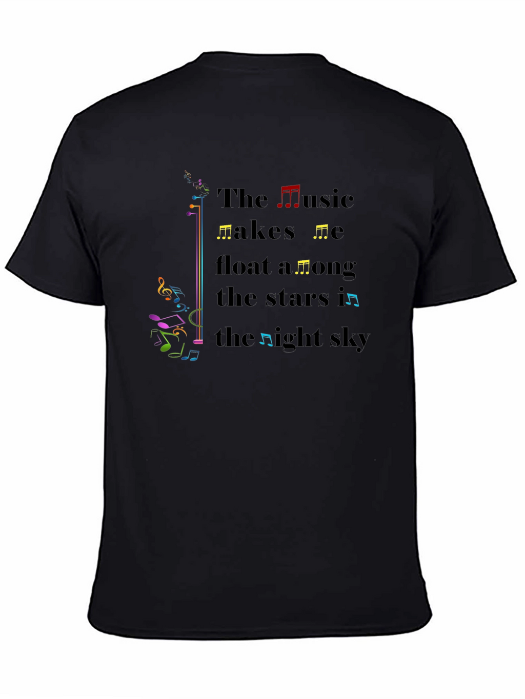 Music Makes Me Float T-Shirt - Black