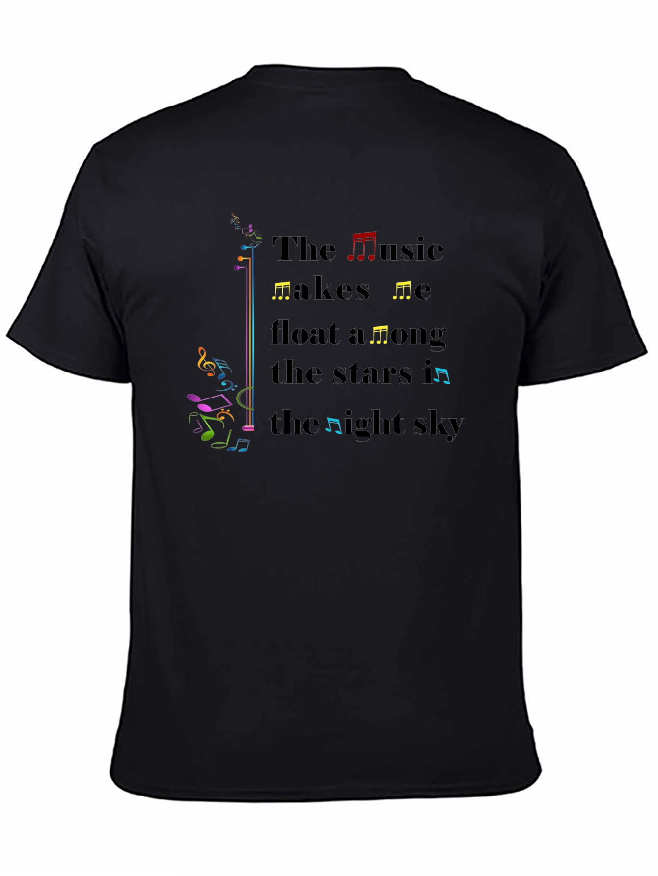 Music Makes Me Float T-Shirt - Black
