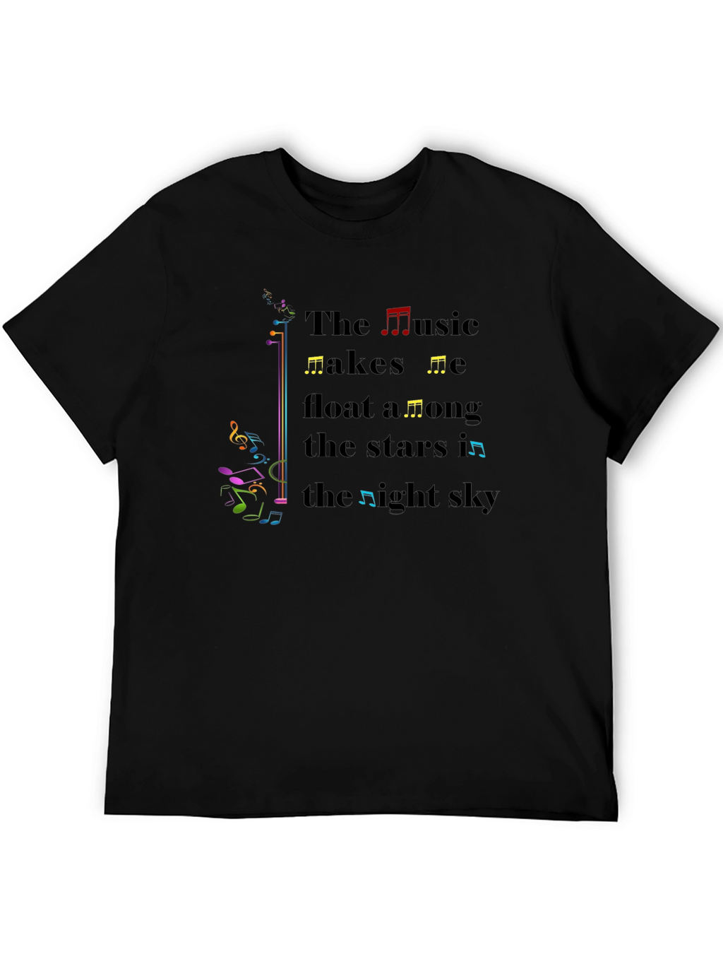 Music Makes Me Float T-Shirt - Black