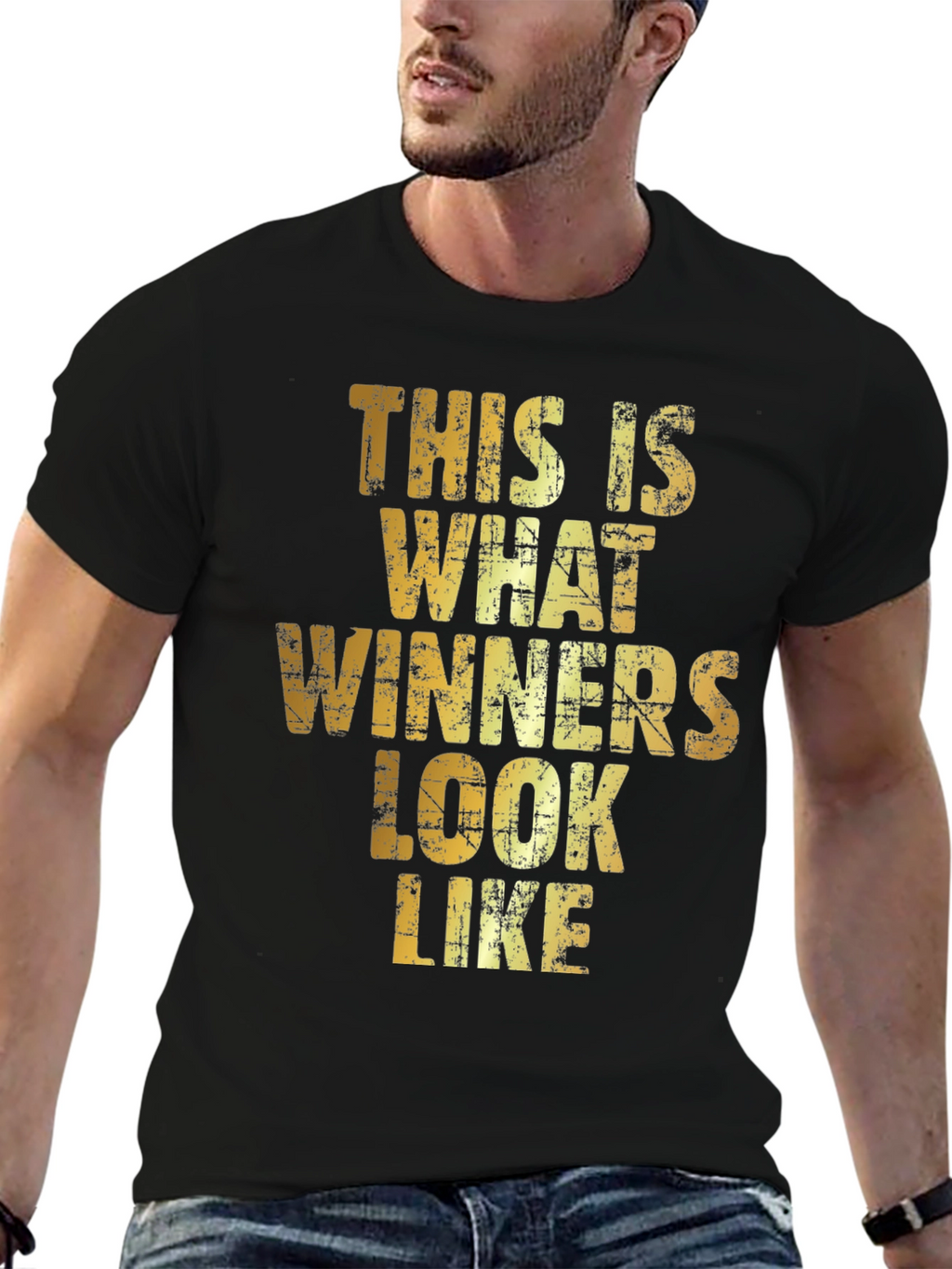 Winners Look Like Mens Black Graphic T-Shirt