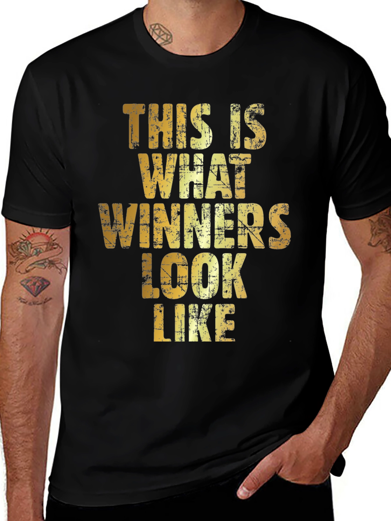 Winners Look Like Mens Black Graphic T-Shirt