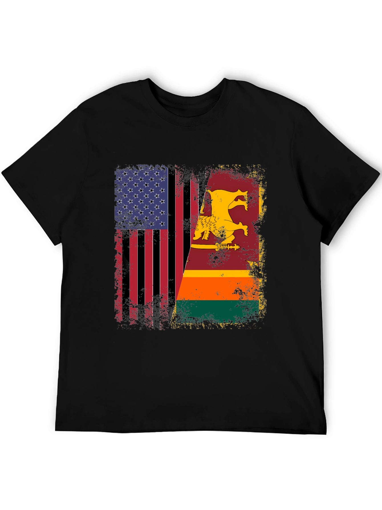 USA & Sri Lanka Flag T-Shirt