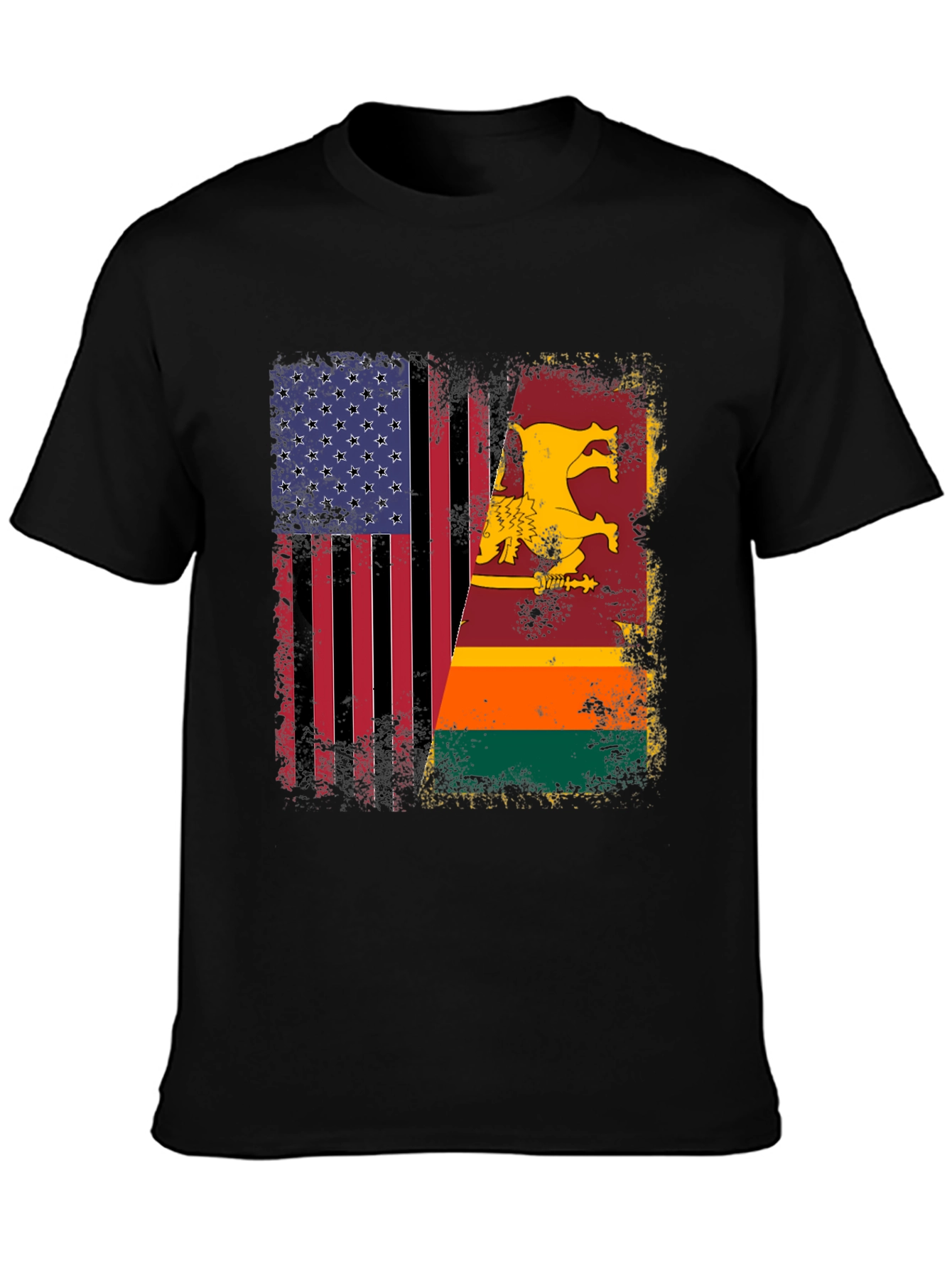 USA & Sri Lanka Flag T-Shirt