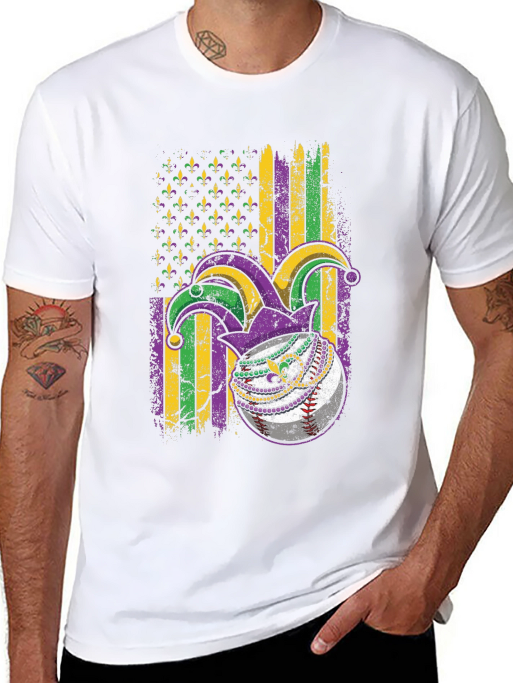 Mardi Gras Baseball T-Shirt