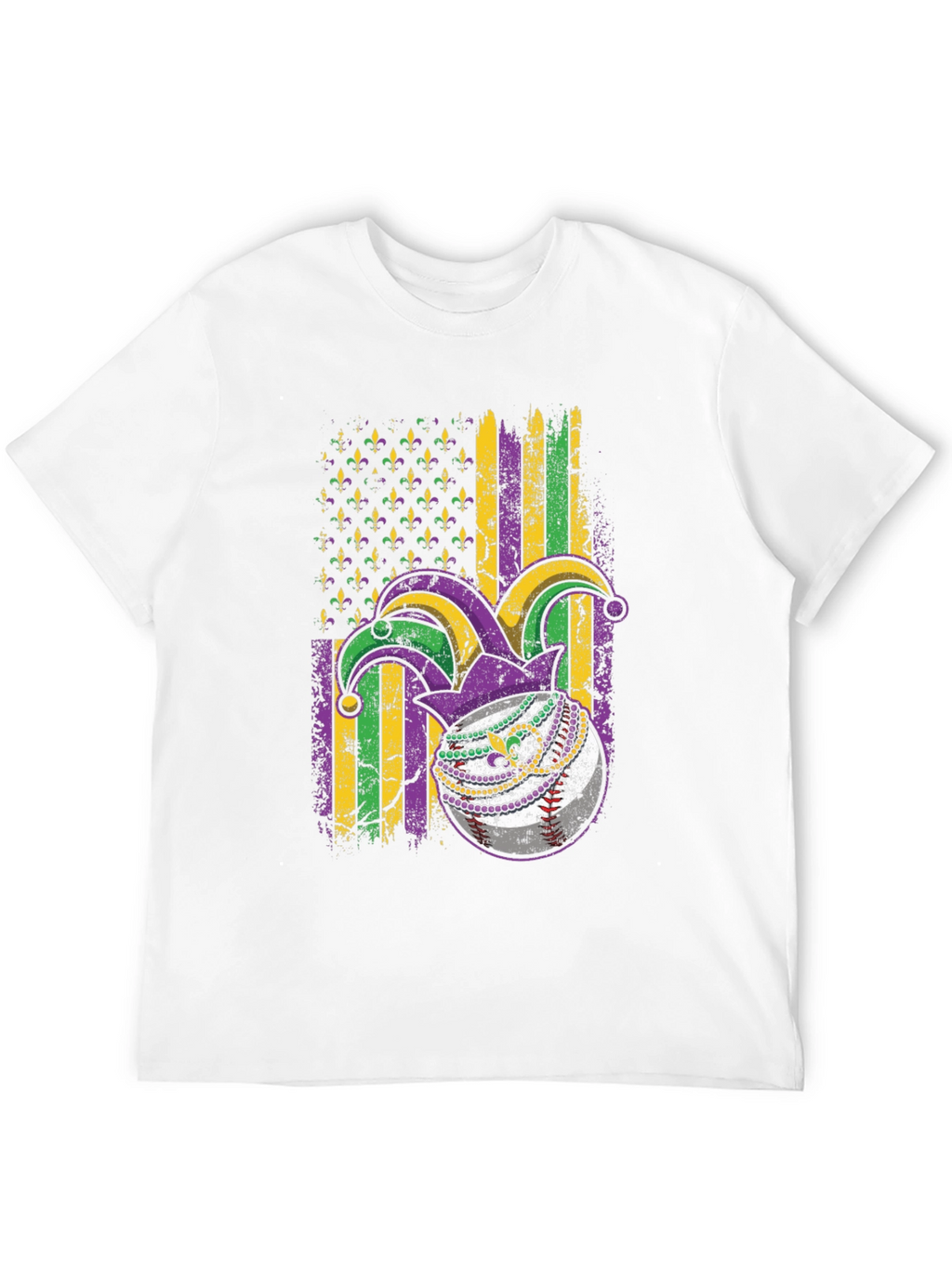 Mardi Gras Baseball T-Shirt
