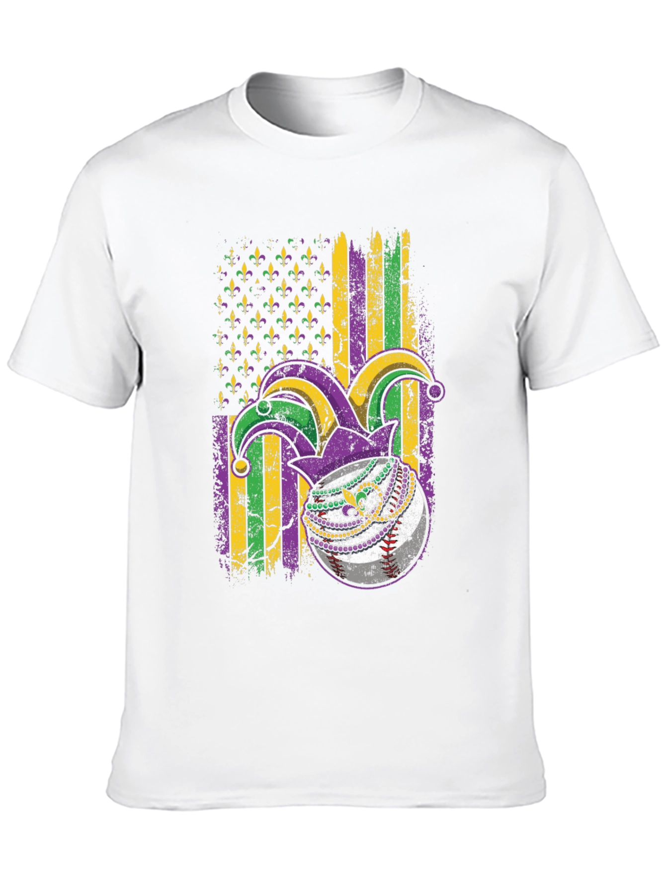Mardi Gras Baseball T-Shirt