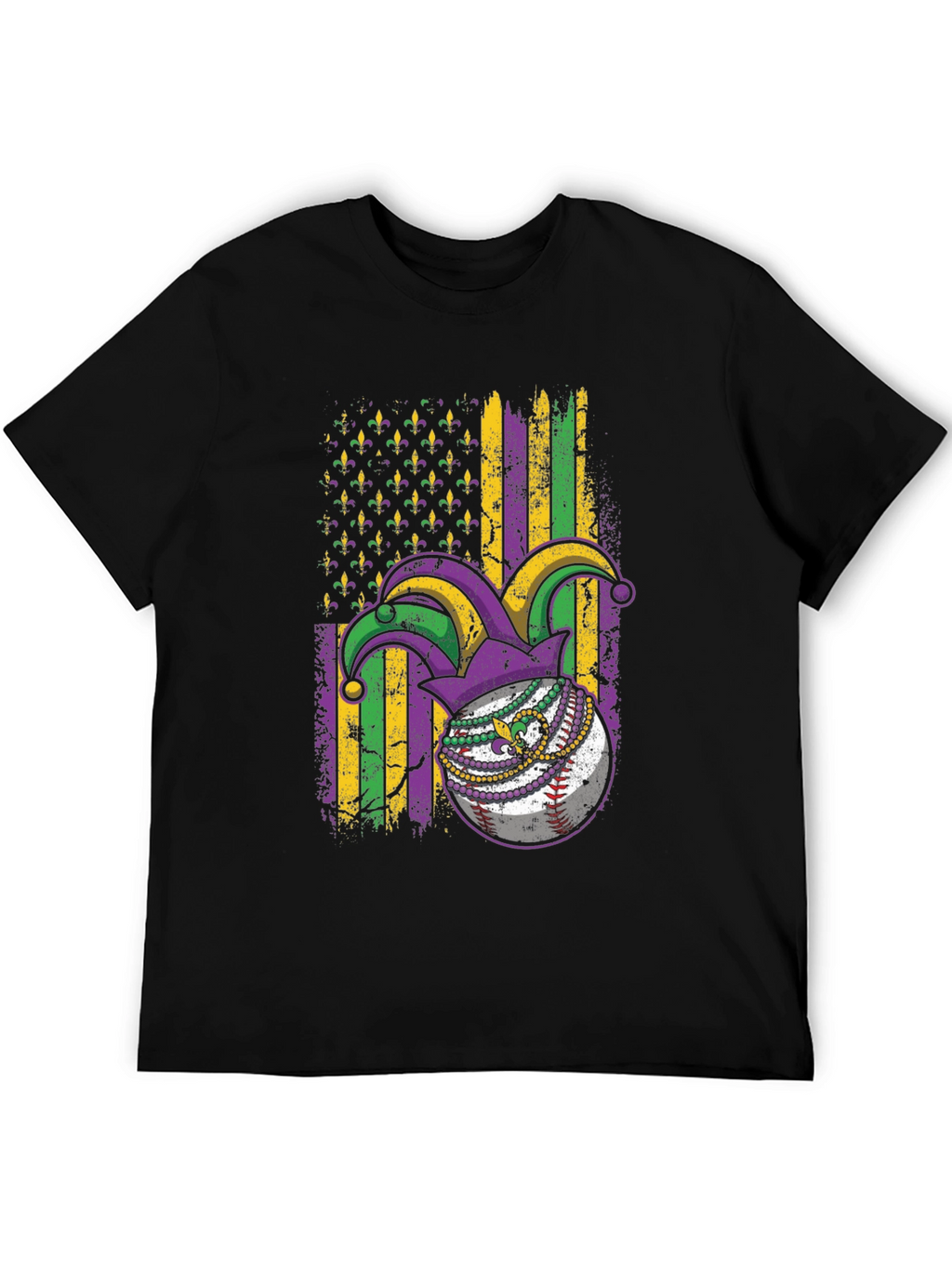Mardi Gras Baseball T-Shirt