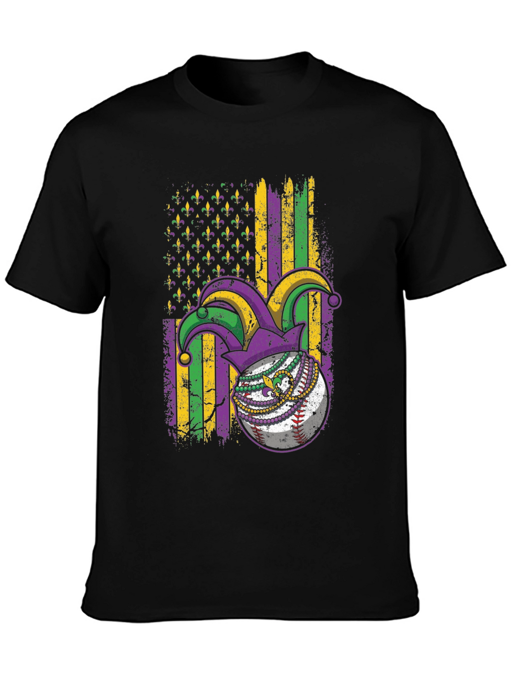 Mardi Gras Baseball T-Shirt
