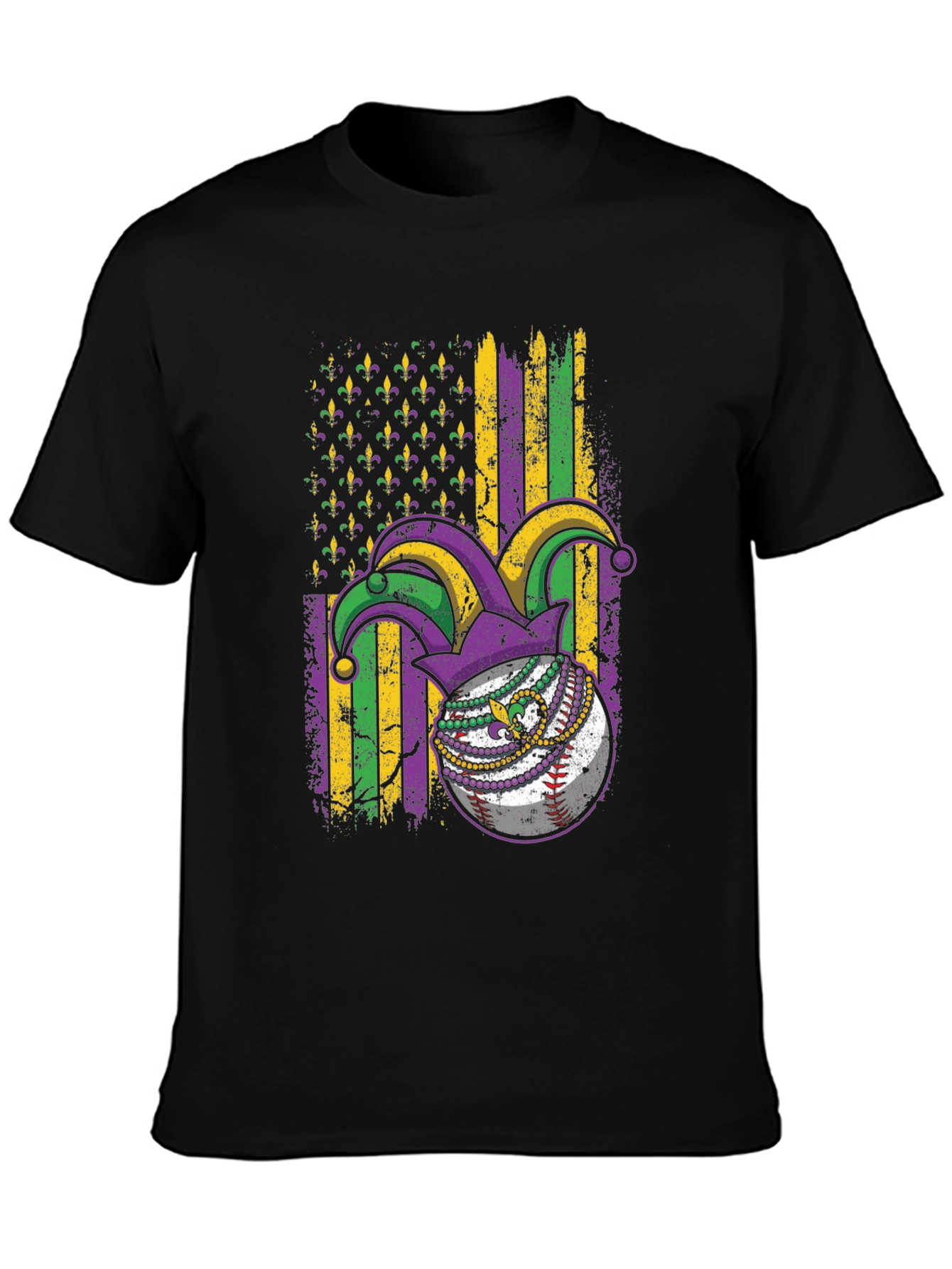 Mardi Gras Baseball T-Shirt