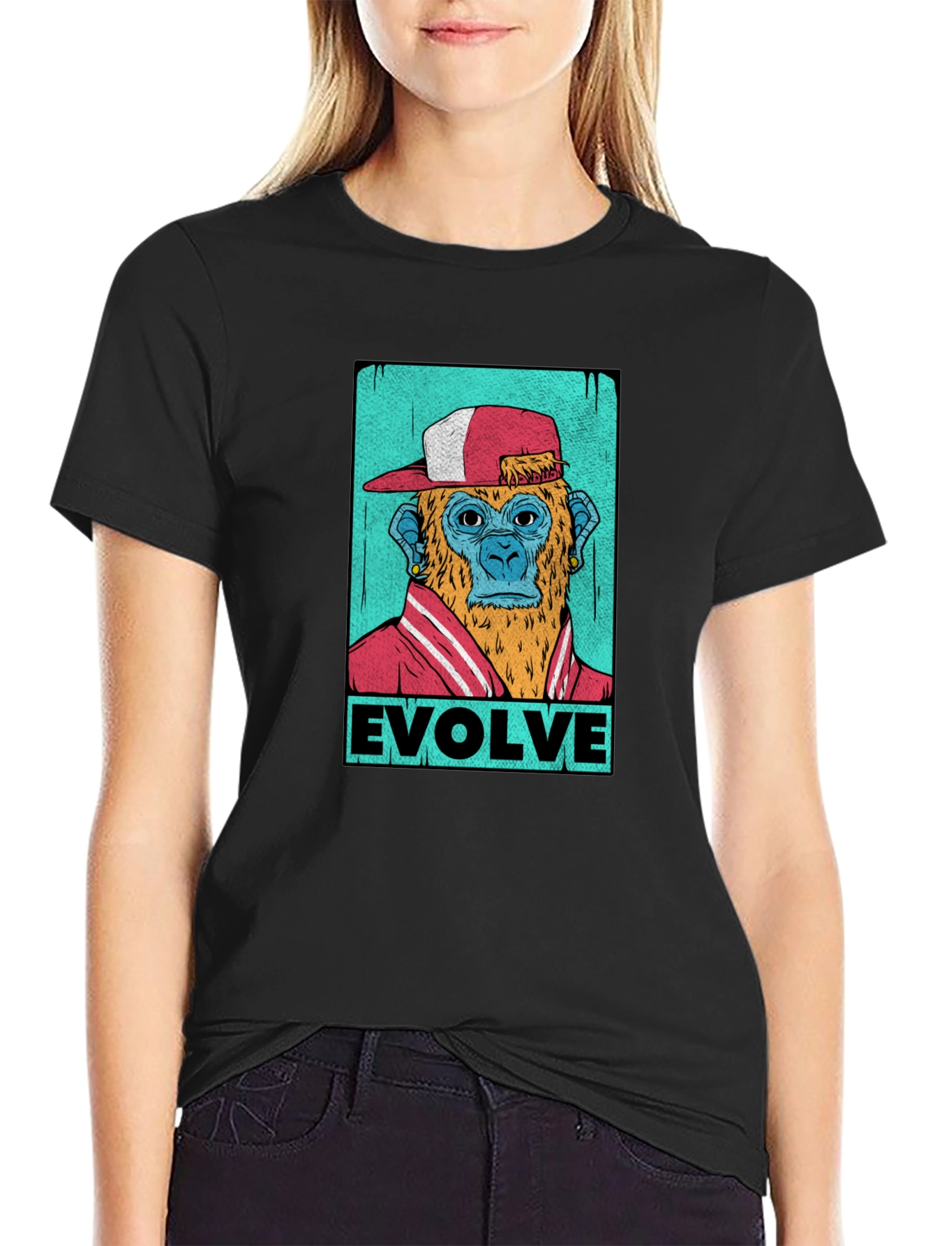 Evolve Monkey Graphic T-Shirt - Trendy Streetwear