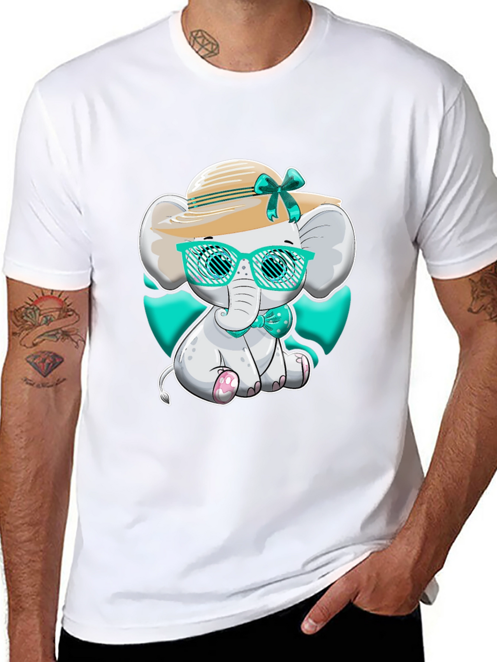 Elephant T-Shirt Cute Cartoon Style
