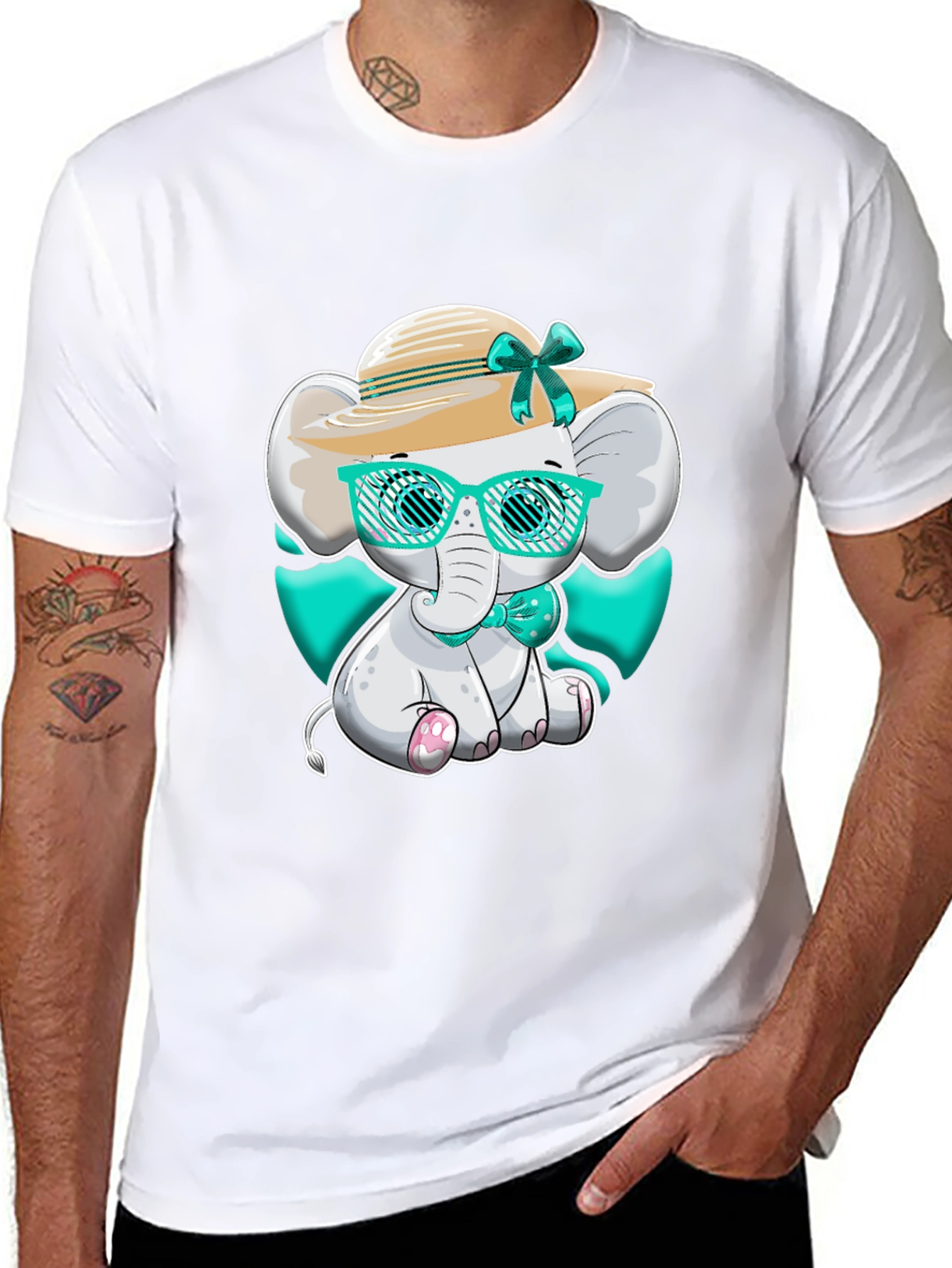 Elephant T-Shirt Cute Cartoon Style