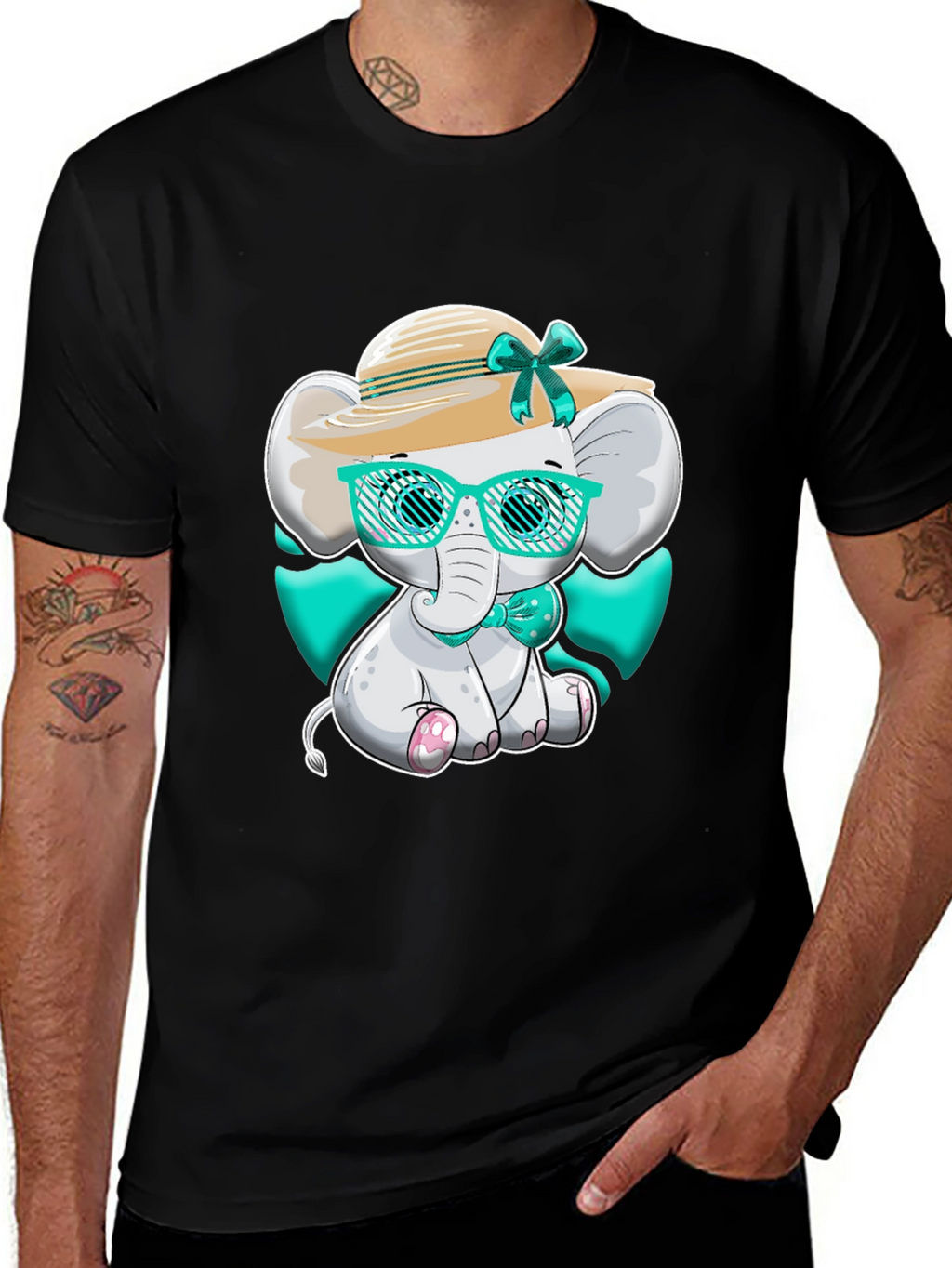 Elephant T-Shirt Cute Cartoon Style