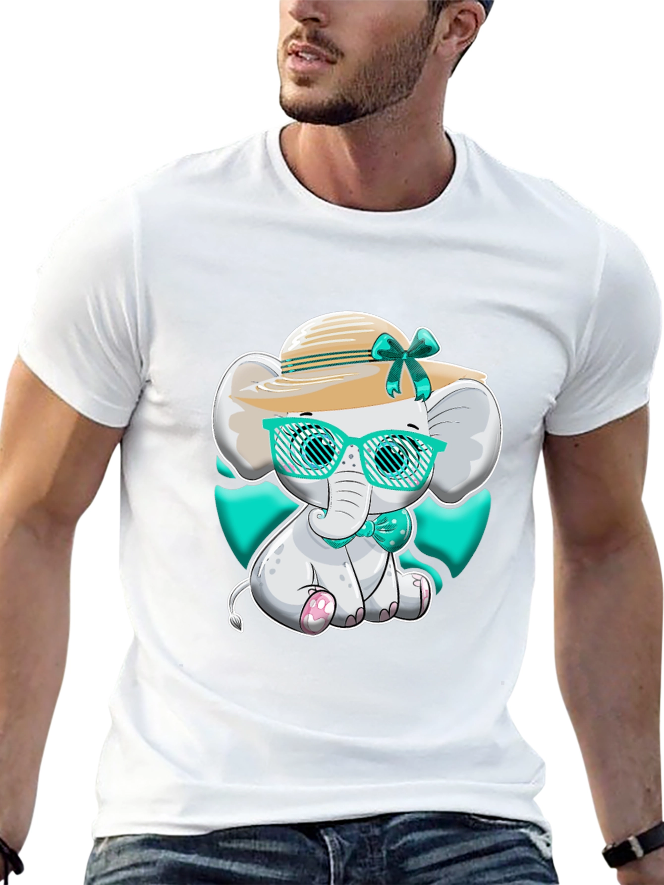 Elephant T-Shirt Cute Cartoon Style