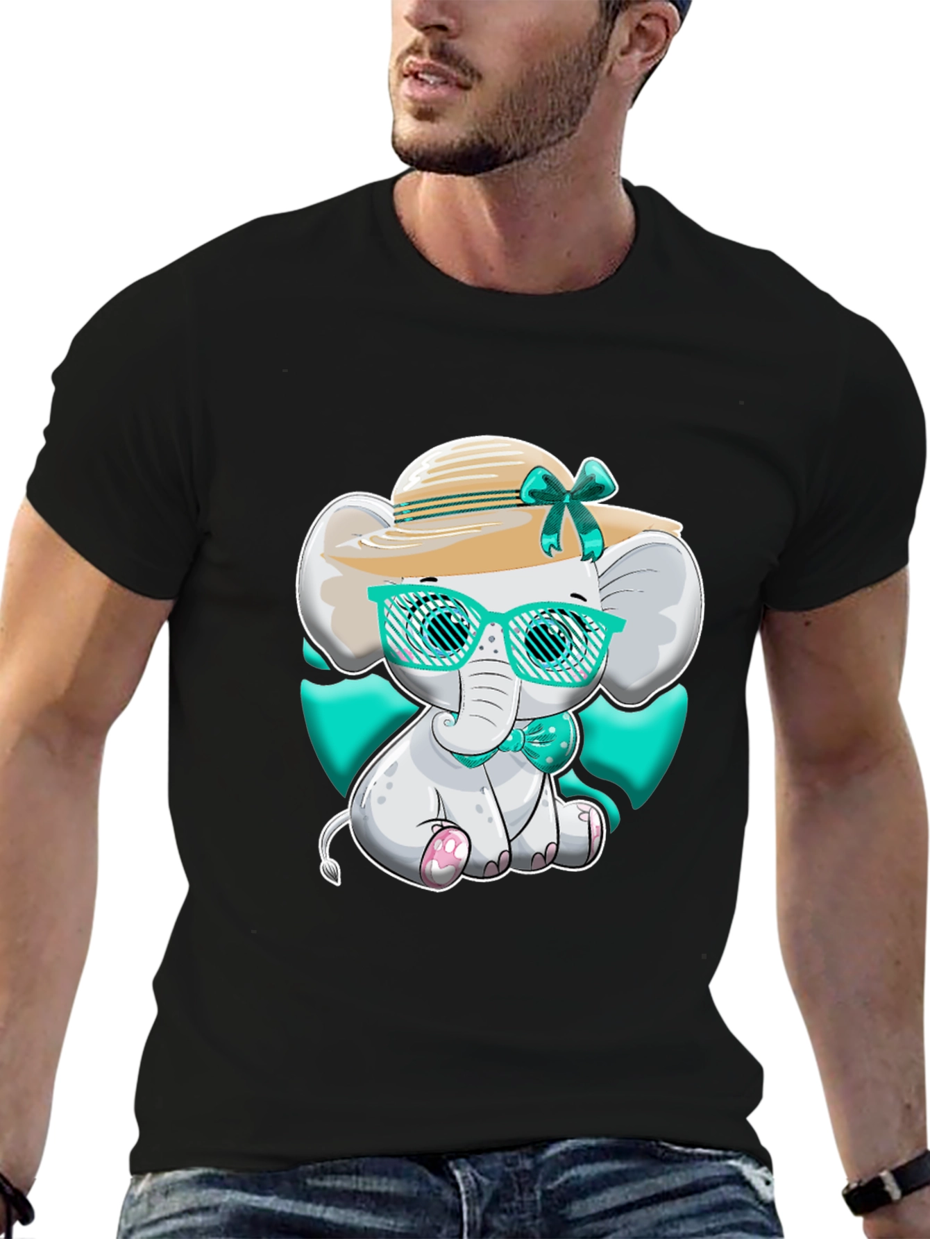 Elephant T-Shirt Cute Cartoon Style