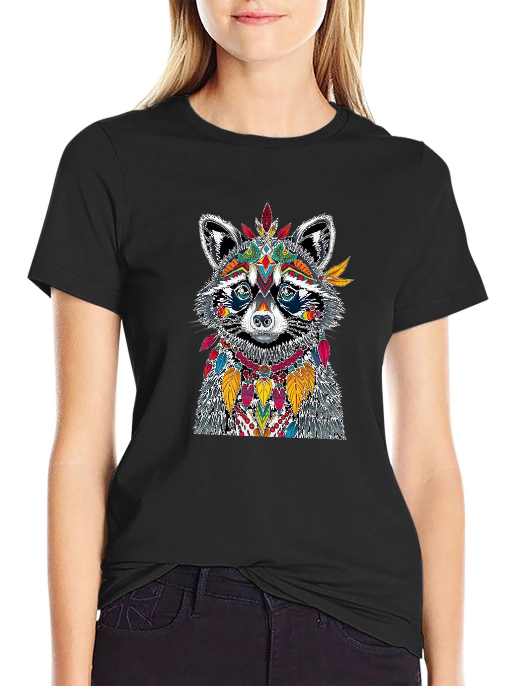 Raccoon Headdress Graphic Tee - Unique Design