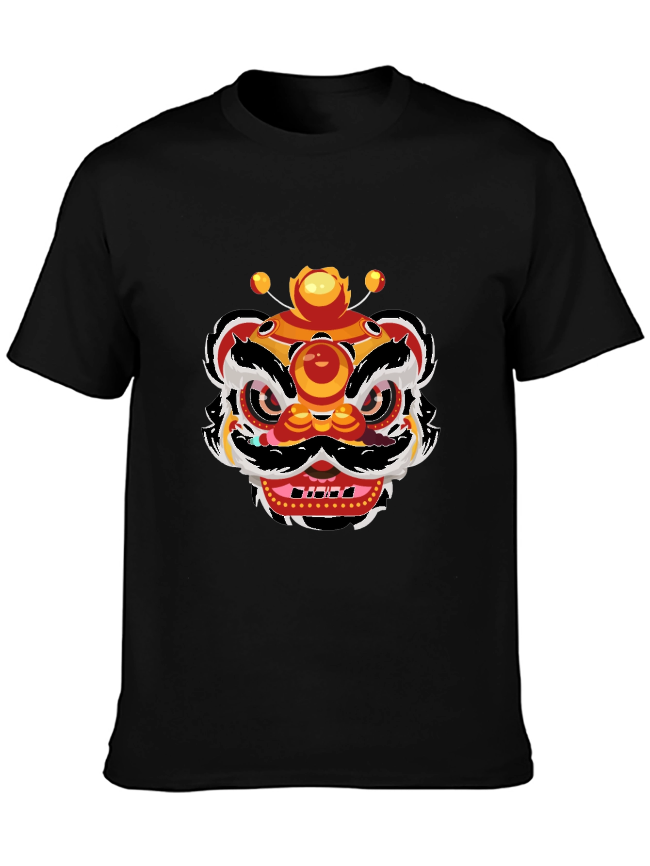 Lion Dance Graphic Tee - Mens Black T-Shirt