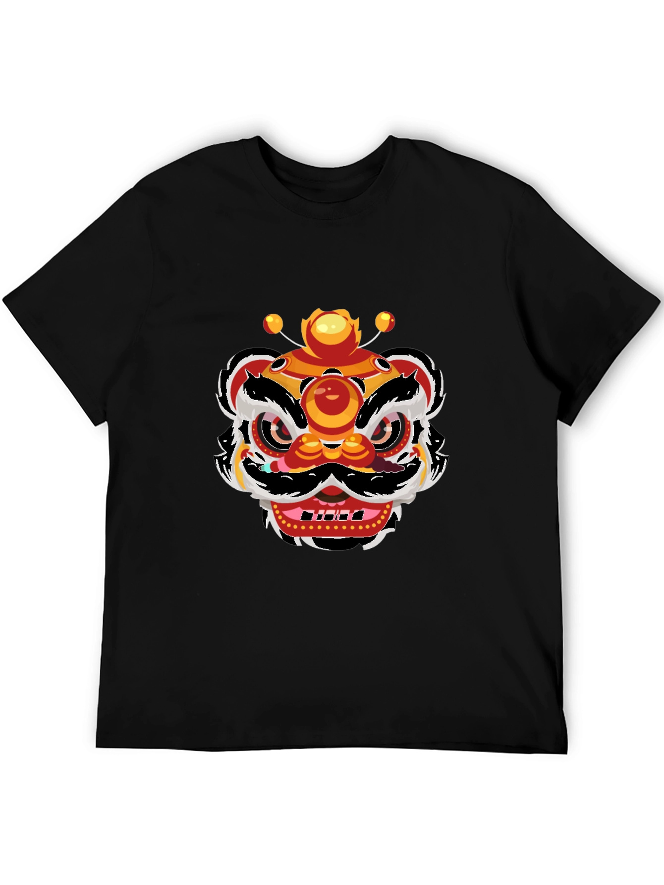 Lion Dance Graphic Tee - Mens Black T-Shirt