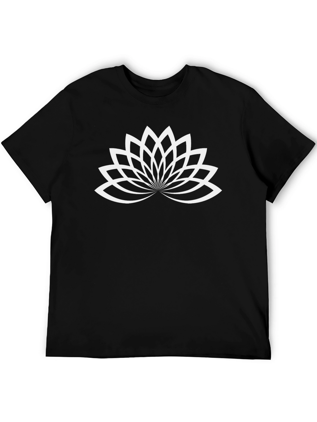Lotus Flower Graphic Black T-Shirt