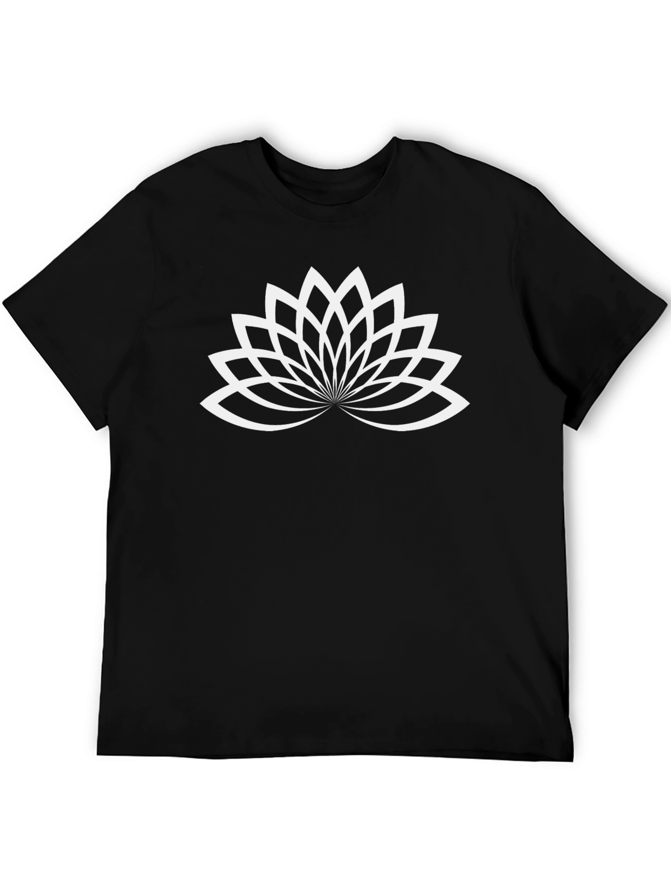 Lotus Flower Graphic Black T-Shirt