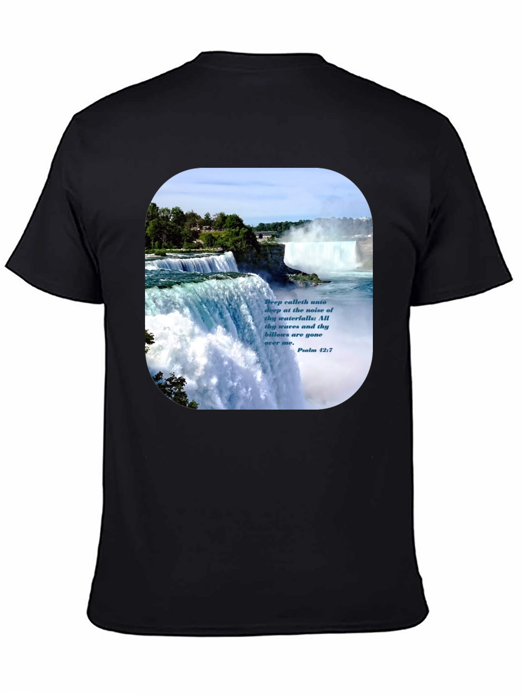 Waterfall Graphic T-Shirt with Psalm Quote