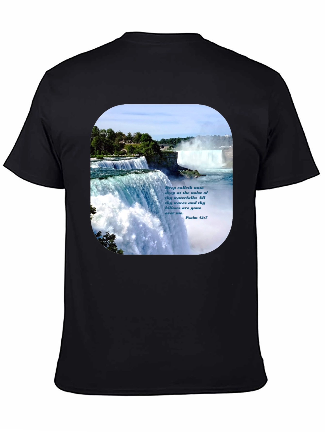 Waterfall Graphic T-Shirt with Psalm Quote